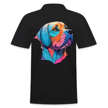Labrador Hund Pop-Art Kunst Hundeliebhaber Hunde - Männer Poloshirt - Schwarz - Hinten - Kai (181cm)