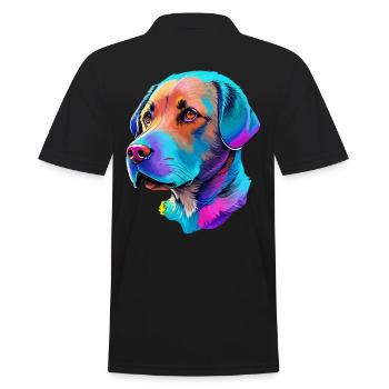 Farbenfrohe Labrador Hund Illustration Hundeliebe - Männer Poloshirt - Schwarz - Hinten - Kai (181cm)