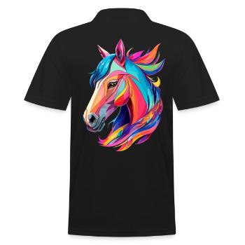 Cheval Pony Design Cheval avec des couleurs colorées - Polo Homme - noir - Dos - Kai (181cm)