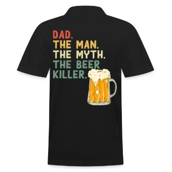 Funny Father Saying Beer Beer Crushing Dad - Men's Polo Shirt - black - Back - Kai (181cm)
