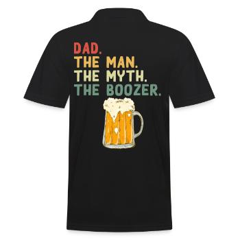 Funny Father Saying - Alcohol Loving Dad - Men's Polo Shirt - black - Back - Kai (181cm)