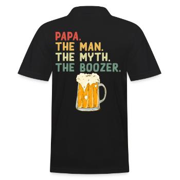 Lustiger Vater Spruch - Alkoholiker Papa - Männer Poloshirt - Schwarz - Hinten - Kai (181cm)