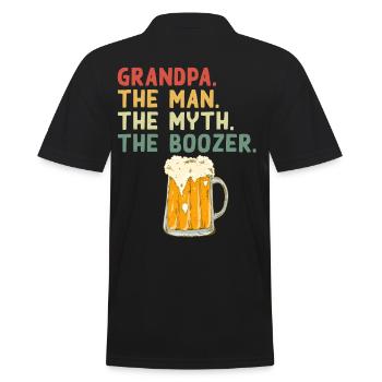 Grandfather - The Man, the Legend, the Drinker - Men's Polo Shirt - black - Back - Kai (181cm)