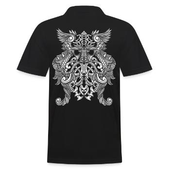 Keltische Knoten Runen Design - Odin Thor Wikinger - Männer Poloshirt - Schwarz - Hinten - Kai (181cm)