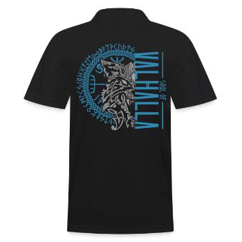 Keltischer Wikinger Knoten Wolf - Soul of Valhalla - Männer Poloshirt - Schwarz - Hinten - Kai (181cm)