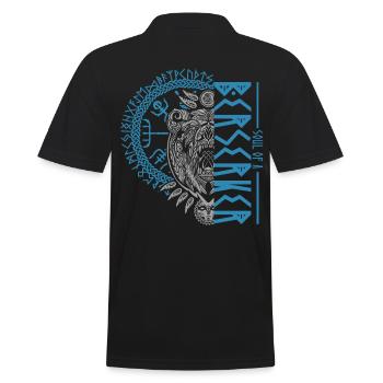 Berserker Bär Wikinger Krieger Runen Design - Männer Poloshirt - Schwarz - Hinten - Kai (181cm)
