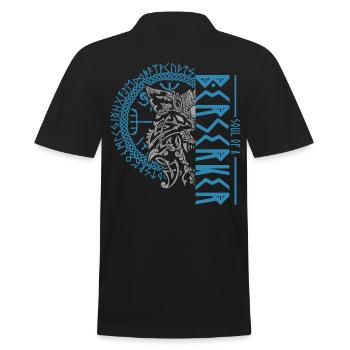 Soul of a Berserker, Norse Viking warrior - Men's Polo Shirt - black - Back - Kai (181cm)