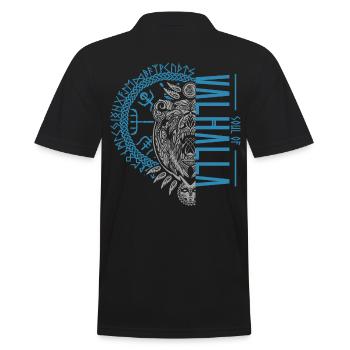 Keltischer Wikinger Knoten & Bär Soul of Valhalla - Männer Poloshirt - Schwarz - Hinten - Kai (181cm)