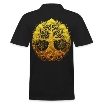 Arbre du monde d’or Yggdrasil Mythologie nordique - Polo Homme - noir - Dos - Kai (181cm)