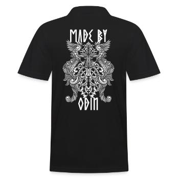 Funny Viking Design Made by Odin Saying - Men's Polo Shirt - black - Back - Kai (181cm)