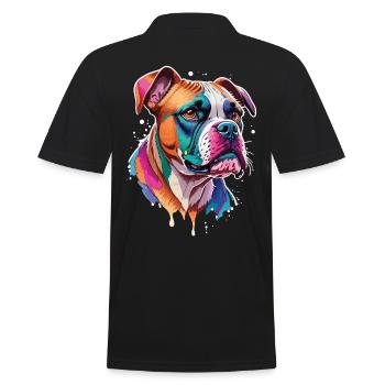 Hunde Boxer Hund lustige Haustier Liebe - Männer Poloshirt - Schwarz - Hinten - Kai (181cm)