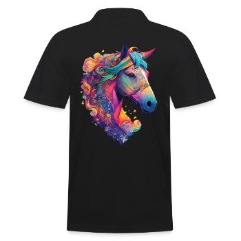 Horse Pony Rider Design Horse Horse Dressage - Men's Polo Shirt - black - Back - Kai (181cm)