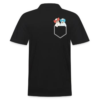 Funny silk chickens in the bag chicken chickens - Men's Polo Shirt - black - Back - Kai (181cm)