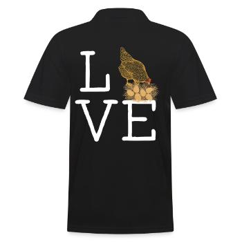 Chicken Love Chicken and Love Chicken Breeder Design - Men's Polo Shirt - black - Back - Kai (181cm)