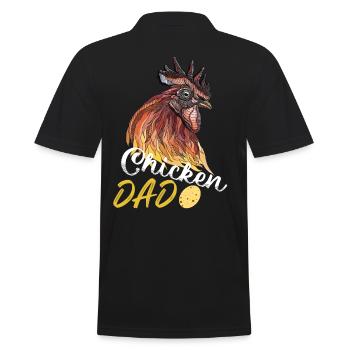 chicken dad lustiger Hühner Slogan Hahn Huhn Papa - Männer Poloshirt - Schwarz - Hinten - Kai (181cm)