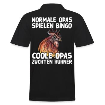 Cooler Opa Hühnerzüchter Huhn Hühner Spruch Humor - Männer Poloshirt - Schwarz - Hinten - Kai (181cm)