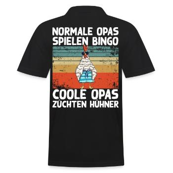 Coole Opas züchten Hühner Lustig Huhn Hahn Spruch - Männer Poloshirt - Schwarz - Hinten - Kai (181cm)