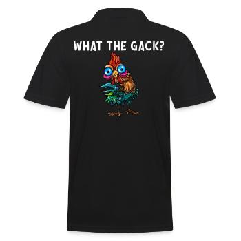 Huhn Hahn Lustiger Hühner Spruch what the gack - Männer Poloshirt - Schwarz - Hinten - Kai (181cm)