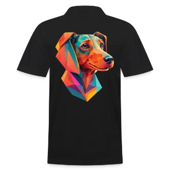 Dachshund Dog Dogs Design Dachshund Pet - Men's Polo Shirt - black - Back - Kai (181cm)