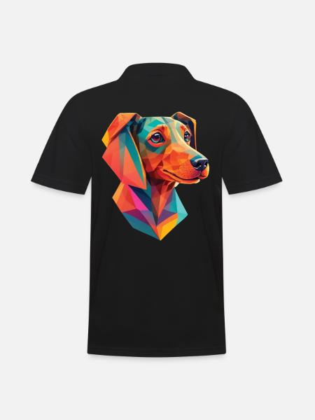 Dackel Hund Hunde Design Dachshund Haustier - Männer Poloshirt - Schwarz