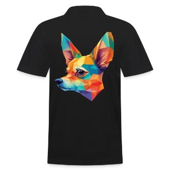 Chihuahua Polygon Art Dogs Design Dog Breed - Men's Polo Shirt - black - Back - Kai (181cm)