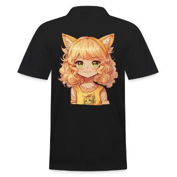 Anime Cat Girl Manga Cat Kawaii Kitten - Polo Homme - noir - Dos - Kai (181cm)