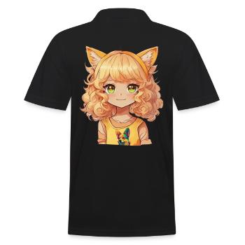 Kawaii Dogs Anime Fille Manga Chien Chibi - Polo Homme - noir - Dos - Kai (181cm)