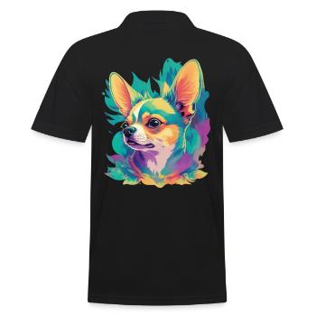 Chihuahua Dog Dog Design Pet Dog Love - Men's Polo Shirt - black - Back - Kai (181cm)