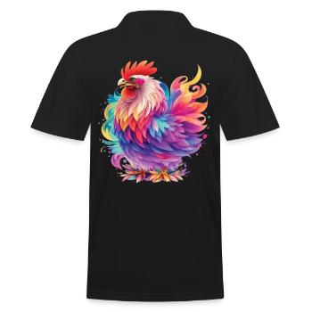 Poulet coloré Poulet Amateur Poulet Design - Polo Homme - noir - Dos - Kai (181cm)