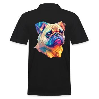 Polygon Kunst Mops Hund Design Hunde Liebhaber - Männer Poloshirt - Schwarz - Hinten - Kai (181cm)