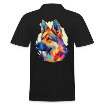 German Shepherd Dogs Pet Dog Design - Men's Polo Shirt - black - Back - Kai (181cm)