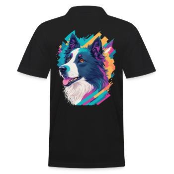 Border Collie Hunde Liebe Hund Haustier Design - Männer Poloshirt - Schwarz - Hinten - Kai (181cm)