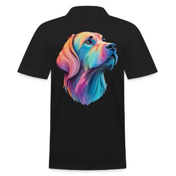 Labrador Hund - Liebevoller Vierbeiner Design - Männer Poloshirt - Schwarz - Hinten - Kai (181cm)