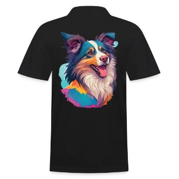Berger Australien Chien Chien Ami Pet - Polo Homme - noir - Dos - Kai (181cm)