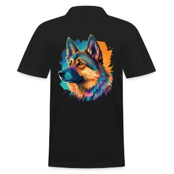 German Shepherd Best Friend and Dog - Men's Polo Shirt - black - Back - Kai (181cm)
