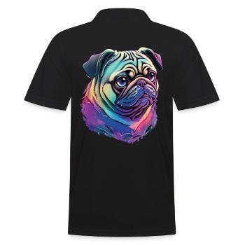 Süßer Mops - Das ultimative Hundeliebhaber Design - Männer Poloshirt - Schwarz - Hinten - Kai (181cm)