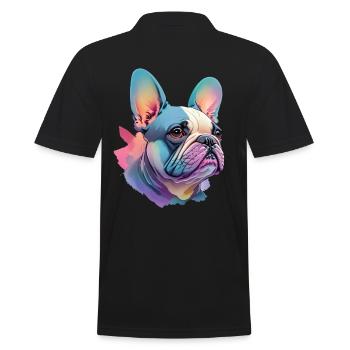 French Bulldog Dog Pet Love - Men's Polo Shirt - black - Back - Kai (181cm)