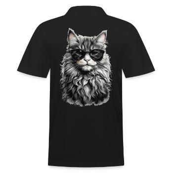 Chat de forêt norvégien Chat frais et animal de compagnie - Polo Homme - noir - Dos - Kai (181cm)
