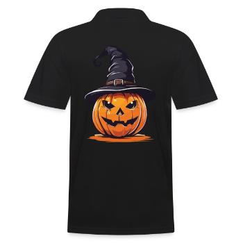 Citrouille sorcière drôle design d’Halloween - Polo Homme - noir - Dos - Kai (181cm)