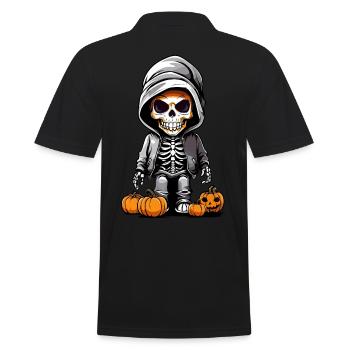 Squelette cool avec design d’Halloween à la citrouille - Polo Homme - noir - Dos - Kai (181cm)