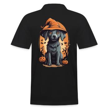Chien d’Halloween mignon avec un chapeau de sorcière - Polo Homme - noir - Dos - Kai (181cm)