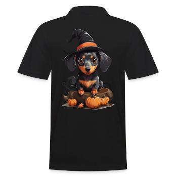 Teckel mignon Halloween chien amoureux Design - Polo Homme - noir - Dos - Kai (181cm)