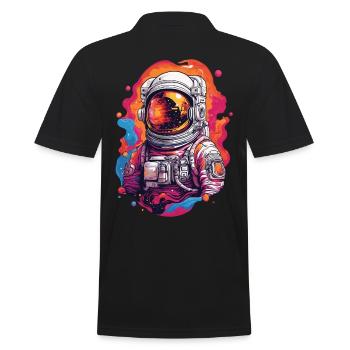 Astronauts in Space Aesthetic Adventure - Men's Polo Shirt - black - Back - Kai (181cm)