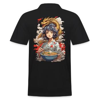 Ramen Soupes Dragon Esthétique & Anime Otaku Art - Polo Homme - noir - Dos - Kai (181cm)