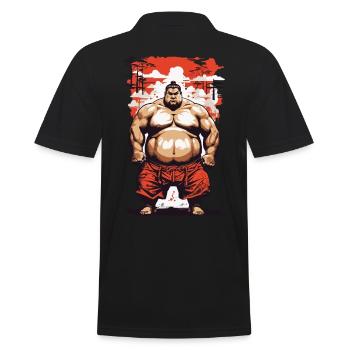 Sumo Wrestler Japanese Martial Arts Aesthetic - Men's Polo Shirt - black - Back - Kai (181cm)