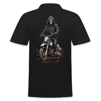 Conception de la Faucheuse de motocross d’Halloween - Polo Homme - noir - Dos - Kai (181cm)