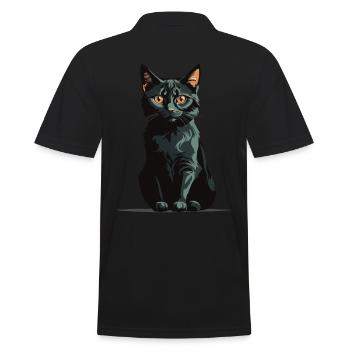 Chat magique d’Halloween Conception de chat magique - Polo Homme - noir - Dos - Kai (181cm)