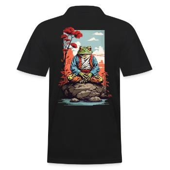 Grenouille méditative Japon Yoga Art Style rétro - Polo Homme - noir - Dos - Kai (181cm)