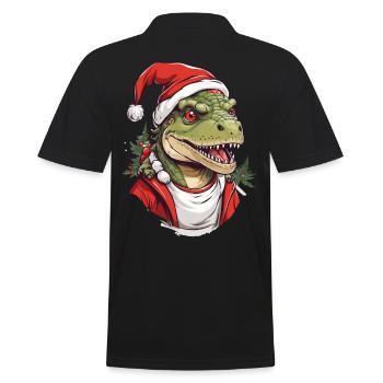 Drôle de Noël dinosaure Père Noël - Polo Homme - noir - Dos - Kai (181cm)