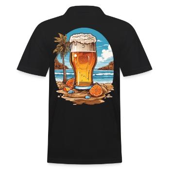 Bier am Strand Sonne und Urlaub Bierliebhaber - Männer Poloshirt - Schwarz - Hinten - Kai (181cm)